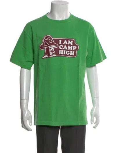 Pre-owned Camp High Graphic Print Crew Neck T-shirt In Green