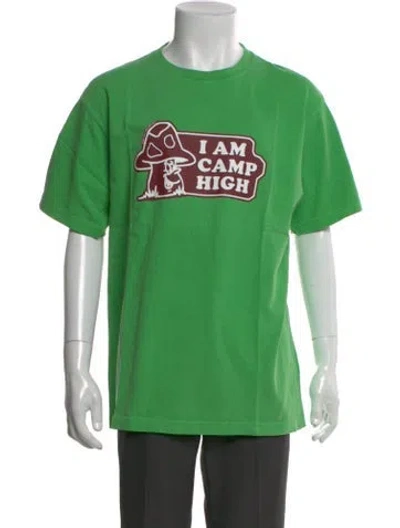 Pre-owned Camp High Graphic Print Crew Neck T-shirt In Green