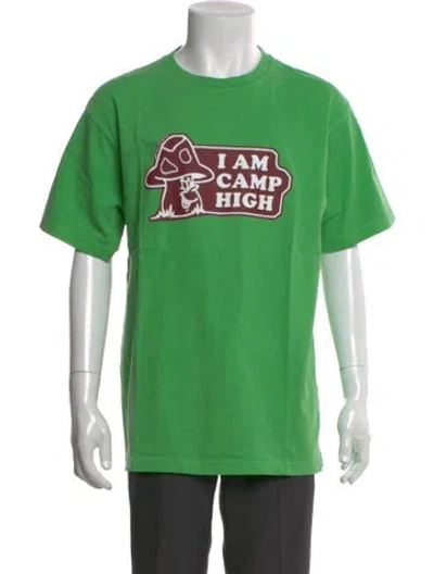 Pre-owned Camp High Graphic Print Crew Neck T-shirt In Green