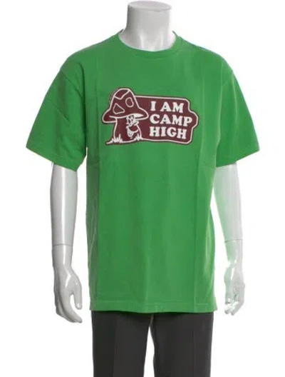 Pre-owned Camp High Graphic Print Crew Neck T-shirt In Green