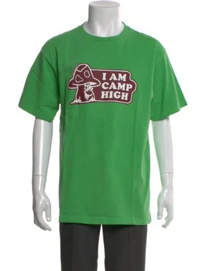 Pre-owned Camp High Graphic Print Crew Neck T-shirt In Green