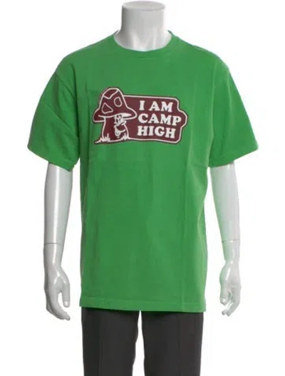 Pre-owned Camp High Graphic Print Crew Neck T-shirt In Green