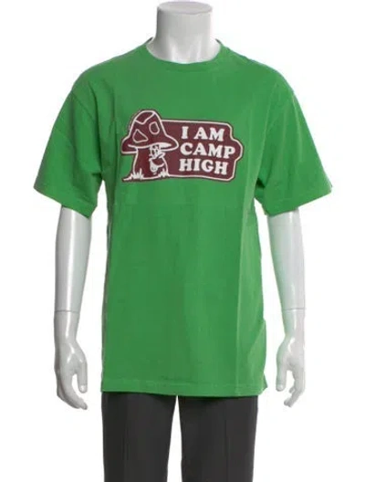 Pre-owned Camp High Graphic Print Crew Neck T-shirt In Green