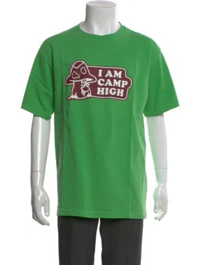 Pre-owned Camp High Graphic Print Crew Neck T-shirt In Green