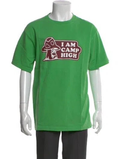 Pre-owned Camp High Graphic Print Crew Neck T-shirt In Green