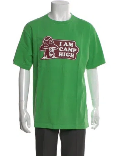 Pre-owned Camp High Graphic Print Crew Neck T-shirt In Green