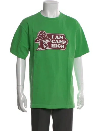 Pre-owned Camp High Graphic Print Crew Neck T-shirt In Green
