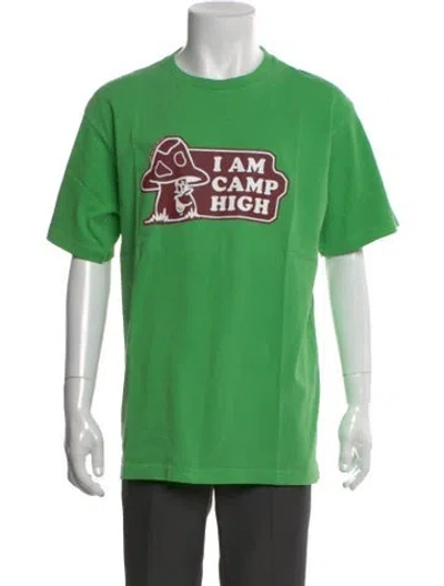 Pre-owned Camp High Graphic Print Crew Neck T-shirt In Green