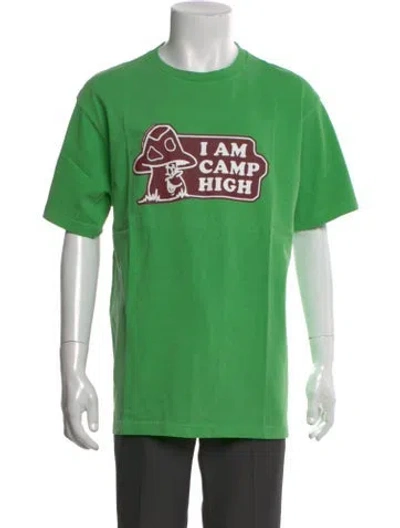 Pre-owned Camp High Graphic Print Crew Neck T-shirt In Green