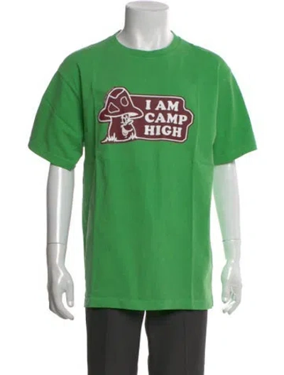 Pre-owned Camp High Graphic Print Crew Neck T-shirt In Green