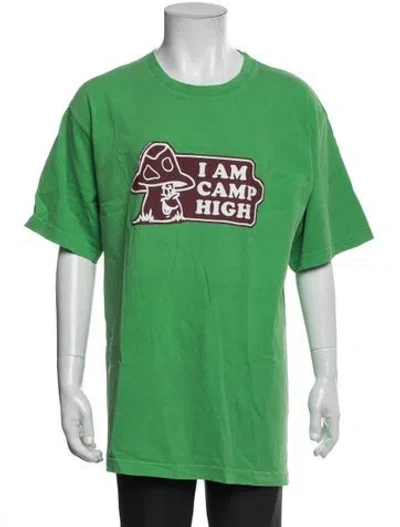 Pre-owned Camp High Graphic Print Crew Neck T-shirt In Green