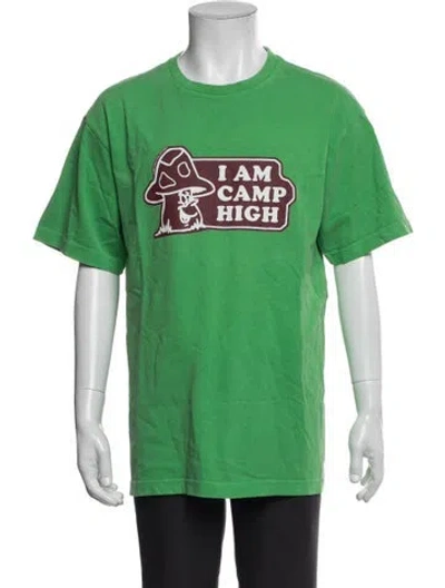 Pre-owned Camp High Graphic Print Crew Neck T-shirt In Green