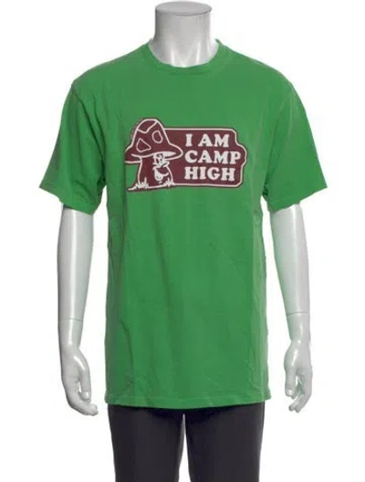 Pre-owned Camp High Graphic Print Crew Neck T-shirt In Green