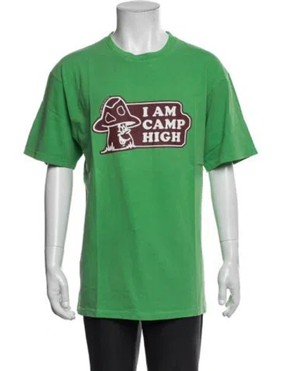 Pre-owned Camp High Graphic Print Crew Neck T-shirt In Green