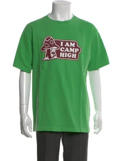 Pre-owned Camp High Graphic Print Crew Neck T-shirt In Green