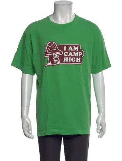 Pre-owned Camp High Graphic Print Crew Neck T-shirt In Green
