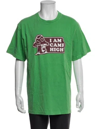 Pre-owned Camp High Graphic Print Crew Neck T-shirt In Green