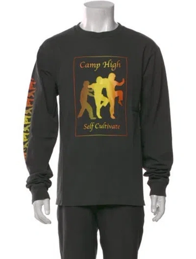 Pre-owned Camp High Graphic Print Crew Neck T-shirt In Green
