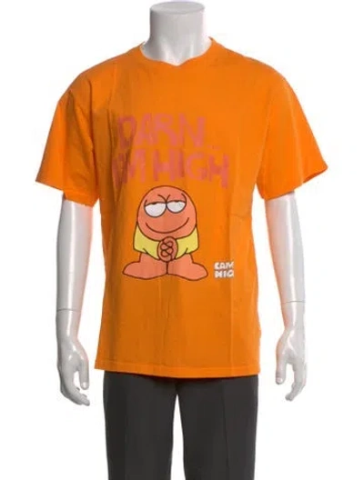 Pre-owned Camp High Graphic Print Crew Neck T-shirt In Orange