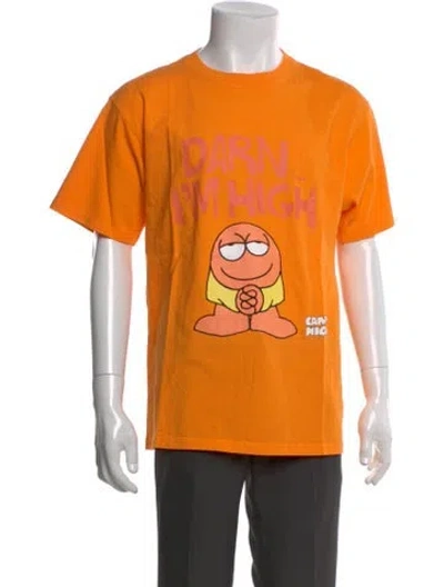 Pre-owned Camp High Graphic Print Crew Neck T-shirt In Orange