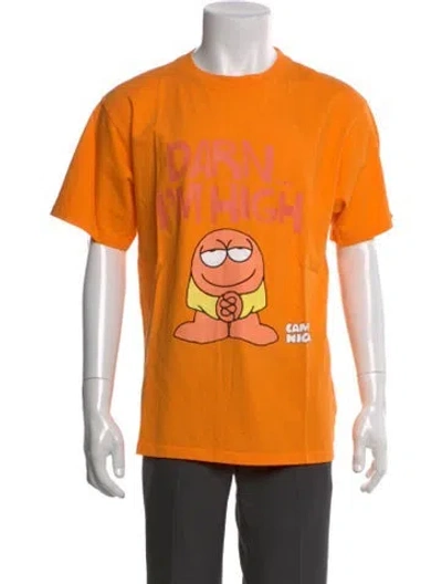 Pre-owned Camp High Graphic Print Crew Neck T-shirt In Orange