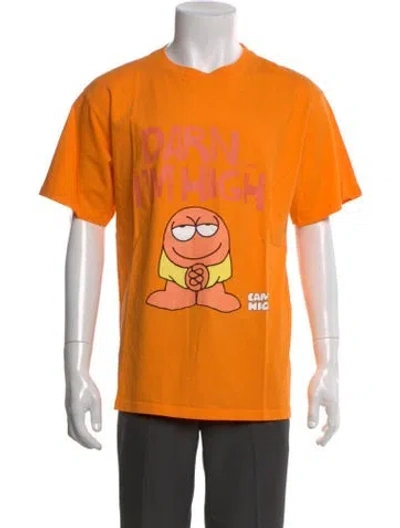 Pre-owned Camp High Graphic Print Crew Neck T-shirt In Orange