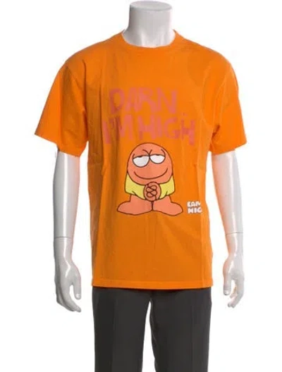 Pre-owned Camp High Graphic Print Crew Neck T-shirt In Orange