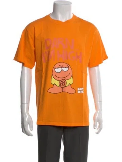 Pre-owned Camp High Graphic Print Crew Neck T-shirt In Orange