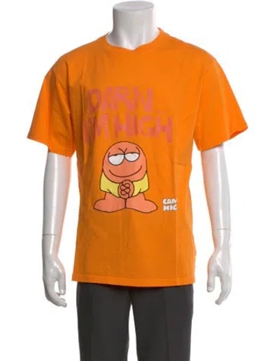 Pre-owned Camp High Graphic Print Crew Neck T-shirt In Orange