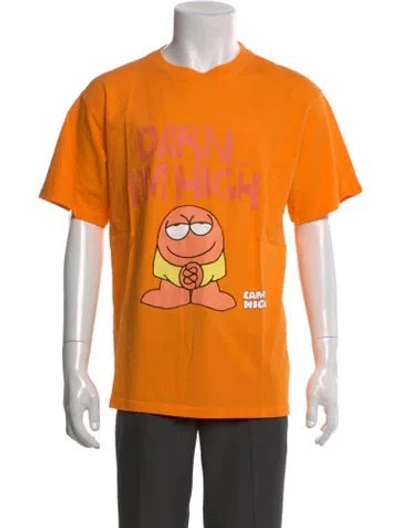 Pre-owned Camp High Graphic Print Crew Neck T-shirt In Orange