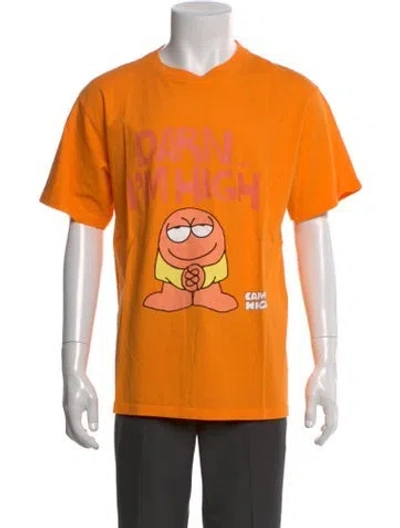 Pre-owned Camp High Graphic Print Crew Neck T-shirt In Orange