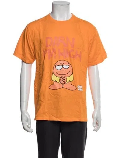 Pre-owned Camp High Graphic Print Crew Neck T-shirt In Orange