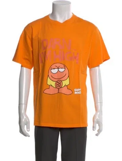 Pre-owned Camp High Graphic Print Crew Neck T-shirt In Orange