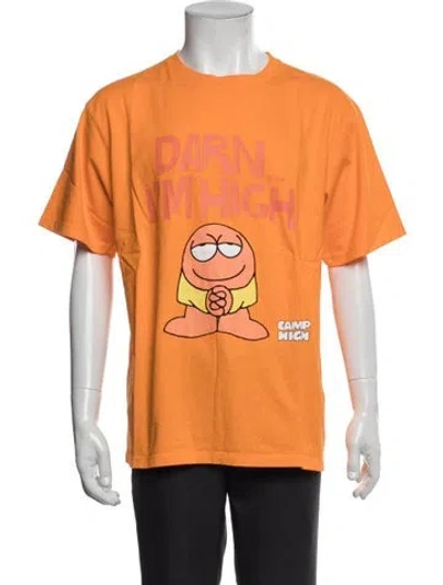 Pre-owned Camp High Graphic Print Crew Neck T-shirt In Orange