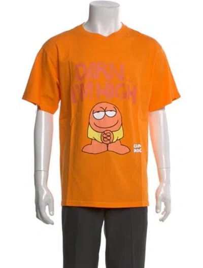 Pre-owned Camp High Graphic Print Crew Neck T-shirt In Orange