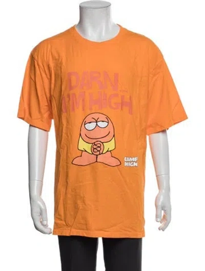 Pre-owned Camp High Graphic Print Crew Neck T-shirt In Orange