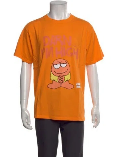 Pre-owned Camp High Graphic Print Crew Neck T-shirt In Orange
