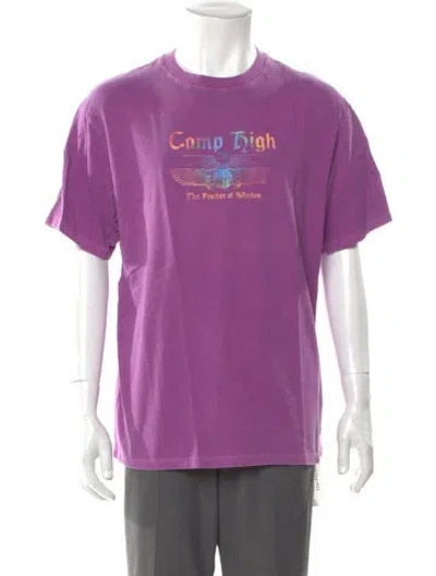 Pre-owned Camp High Graphic Print Crew Neck T-shirt In Purple