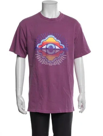 Pre-owned Camp High Graphic Print Crew Neck T-shirt In Purple