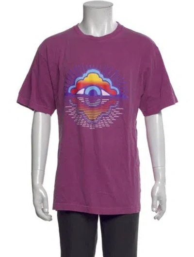 Pre-owned Camp High Graphic Print Crew Neck T-shirt In Purple