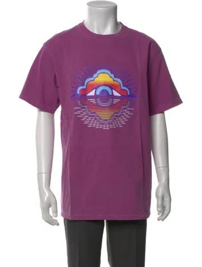 Pre-owned Camp High Graphic Print Crew Neck T-shirt In Purple