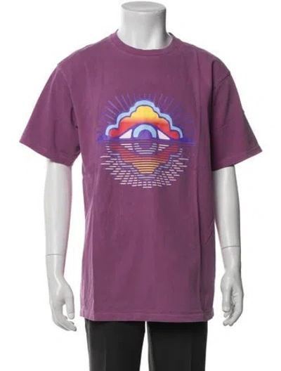 Pre-owned Camp High Graphic Print Crew Neck T-shirt In Purple