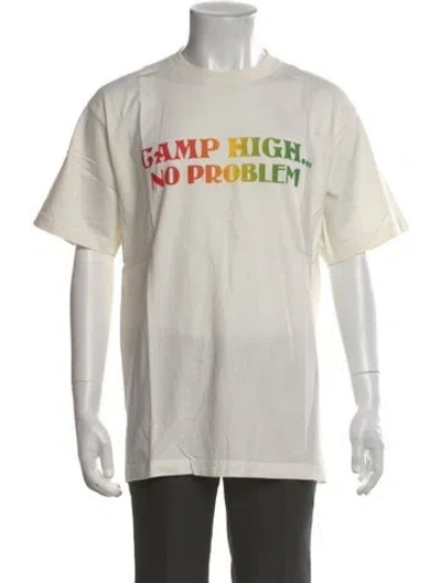 Pre-owned Camp High Graphic Print Crew Neck T-shirt In White