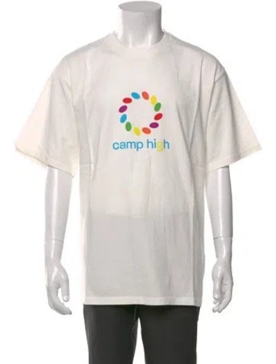 Pre-owned Camp High Graphic Print Crew Neck T-shirt In White