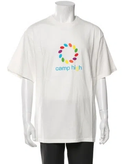 Pre-owned Camp High Graphic Print Crew Neck T-shirt In White