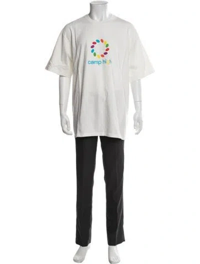 Pre-owned Camp High Graphic Print Crew Neck T-shirt In White