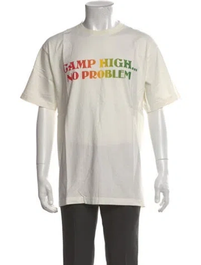 Pre-owned Camp High Graphic Print Crew Neck T-shirt In White