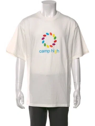 Pre-owned Camp High Graphic Print Crew Neck T-shirt In White