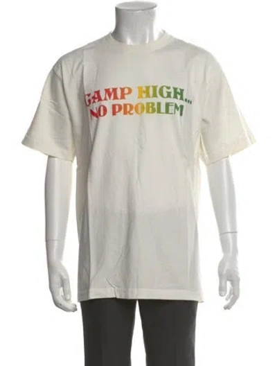 Pre-owned Camp High Graphic Print Crew Neck T-shirt In White