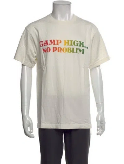 Pre-owned Camp High Graphic Print Crew Neck T-shirt In White
